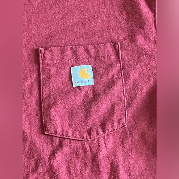 Carhartt Mens Large Red Original Fit Force Pocket Tee T Shirt - Picture 2 of 7